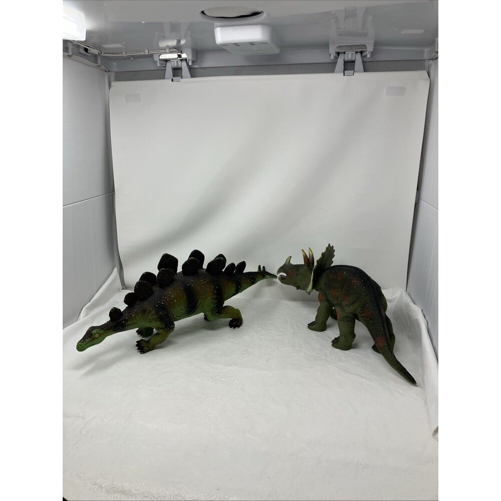 Dinosaur Toys R Us Lot TRICERATOPS STEGOSAURUS Large Soft  Rubber Figures